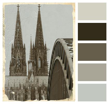 Hohenzollern Bridge Antique Cologne Cathedral Image